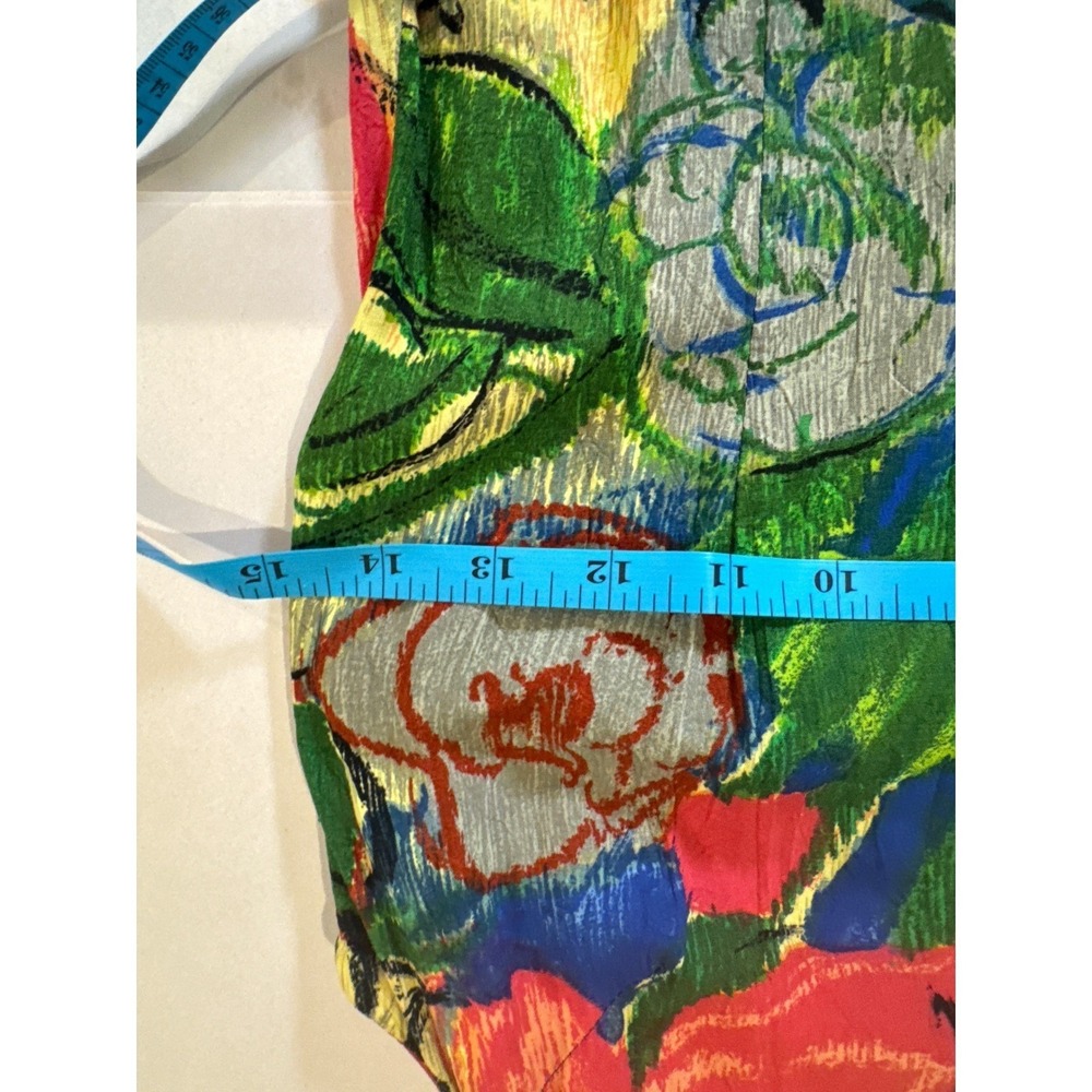 Jams World Vintage Floral Crushed Rayon Sleeveless Sheath Dress Multi Size 7 - Picture 8 of 10